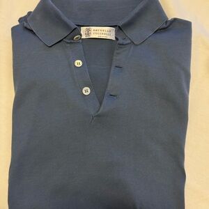Brunello Cucinelli Classic Blue Polo Shirt